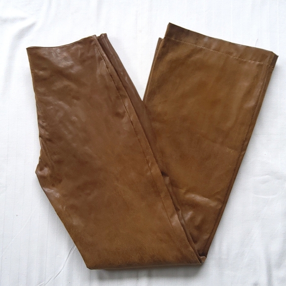 Bebe Distressed Faux Leather Flared Lined Pant- Sz. Sm - Picture 2 of 8